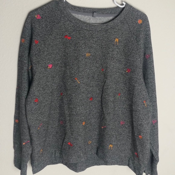 Lou & Grey for LOFT Fleeceback Emoji Sweatshirt - Picture 2 of 4